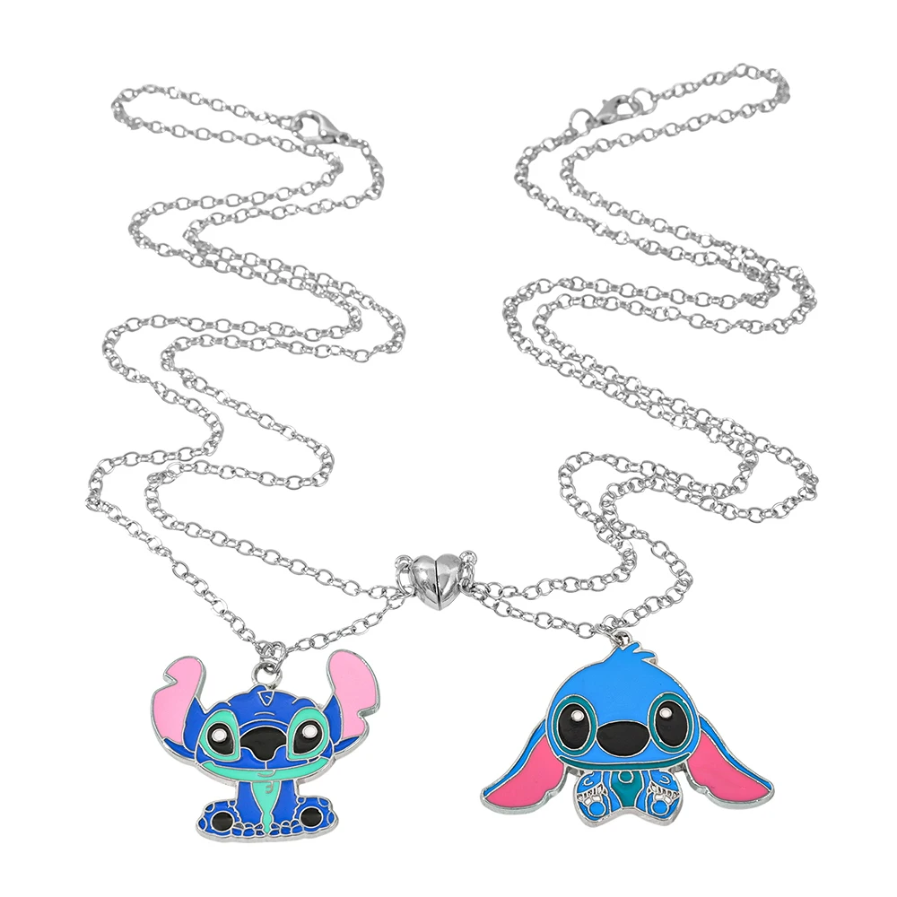 2 قطعة ليلو وستيتش Kawaii غرزة القلب المغناطيس قلادة قلادة مجموعة للرجال لطيف هدية عيد الميلاد أفكار التبعي #6