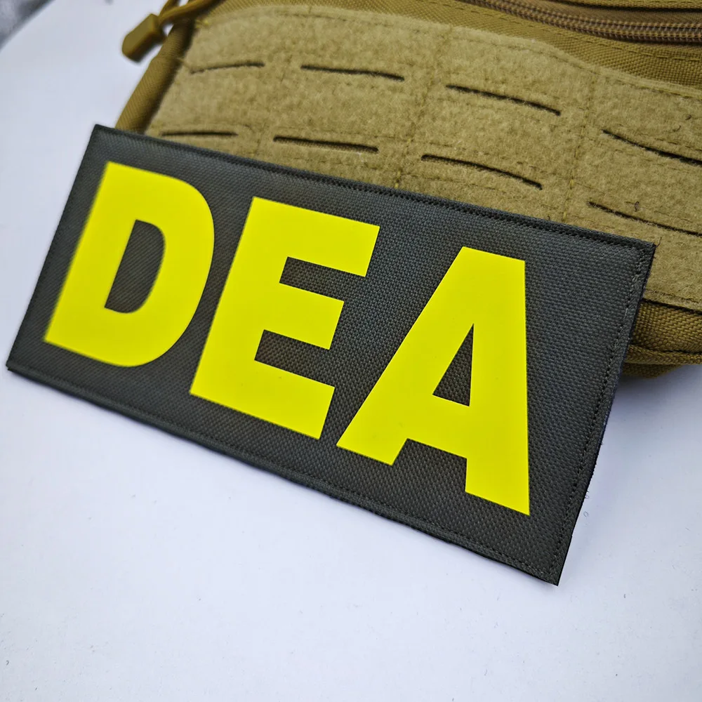 Parches tácticos con estampado DEA, AGENCIA DE ENFORCIMIENTO DE GUG, gancho y bucle, mochila de moral, chaleco, casco, pegatinas decorativas