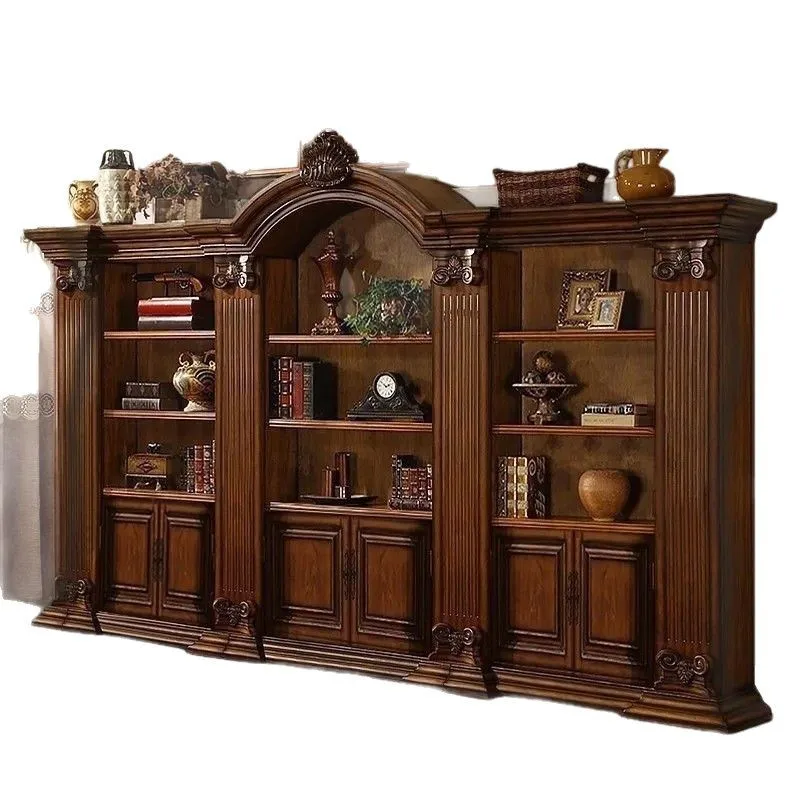 

Bookcase Solid wood with door Simple bookcase Free combination display Bookshelf Study