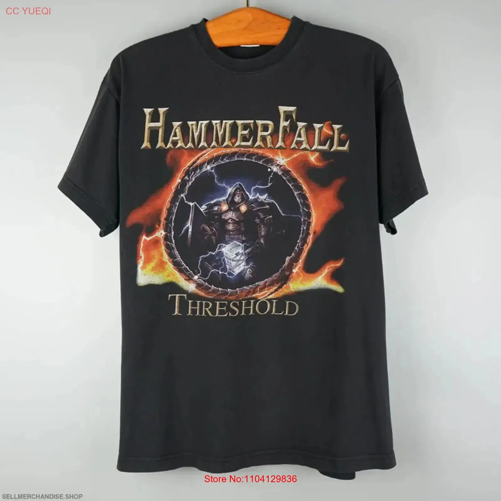 Vintage 2006 HammerFall T Shirt Threshold Album vintage Washed Breathable designer clothes Comfortable Casual Unisex graphic