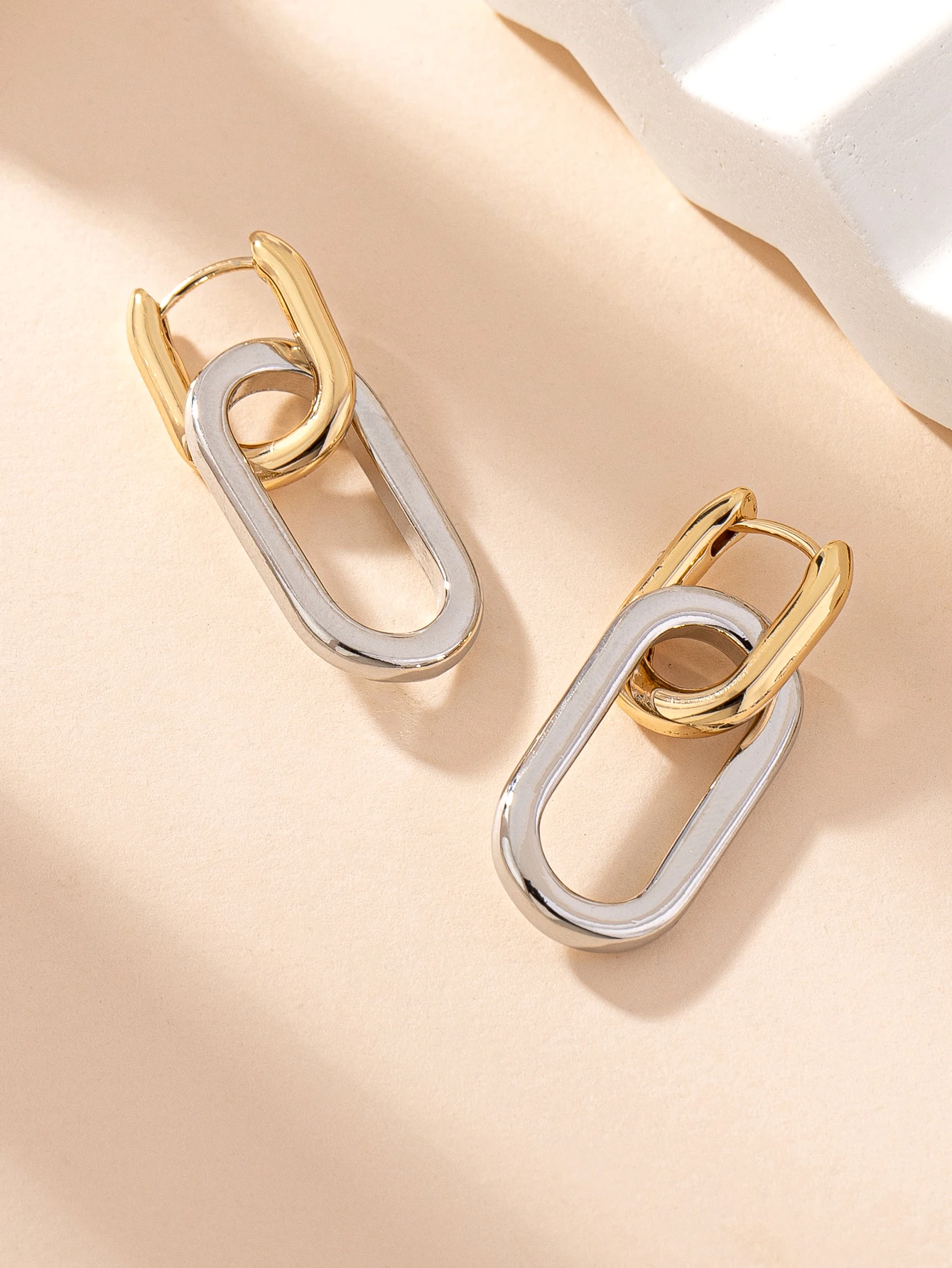 

Stainless Steel Square Earrings Gold Color Geometric Square Hoop Earrings for Women Huggie Punk Hip-Hop Metal Round Circle