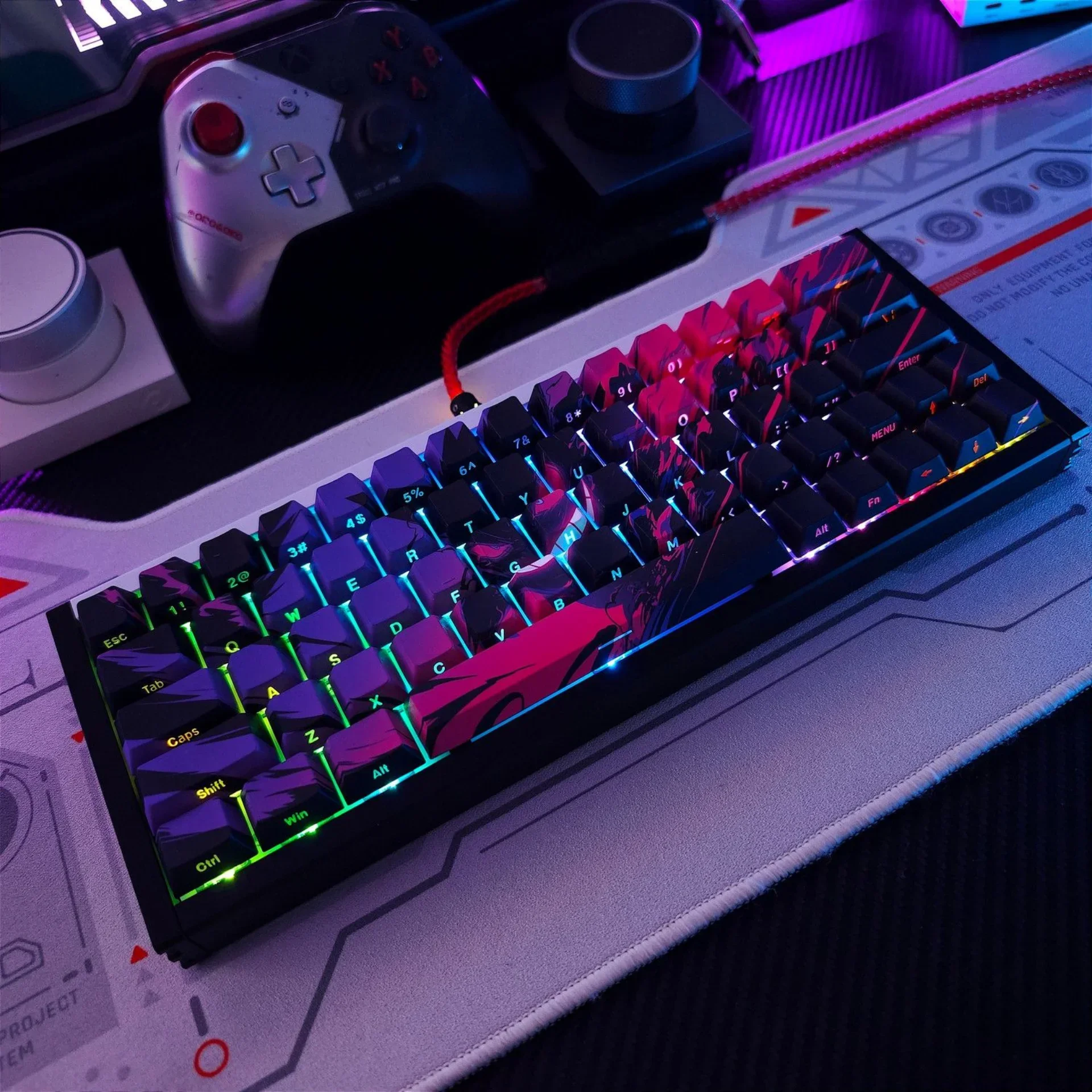 Genggei strana ryté personalizované třešeň klíčenka sada PBT 132 kláves pro MX spínač 60/84/90/104/108 nákres mechanická keyboards