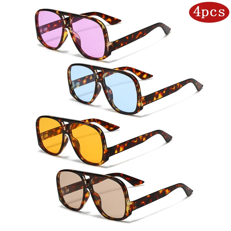 نظارات المشي لمسافات طويلة والتخييم الكلاسيكية بإطار كبير مربع مضاد للضوء نظارات عصرية ملونة بعدسات ظلال الشاطئ والسفر UV400