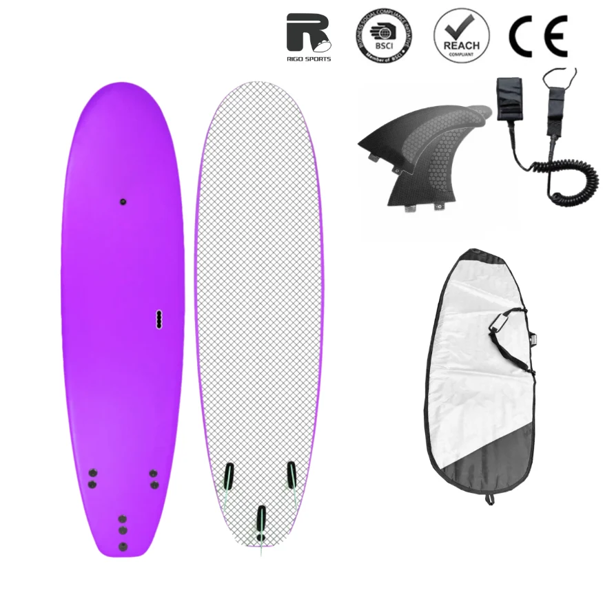 7FT Soft Top Longboard Beginner Soft Surfboard Customized Design