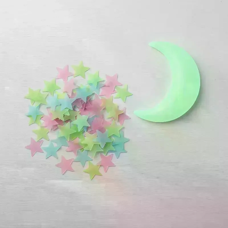 100 PCS Luminous Star Wall Stickers For Bedroom Window Ceiling Decoration Creating Exclusive Starry Sky Walls