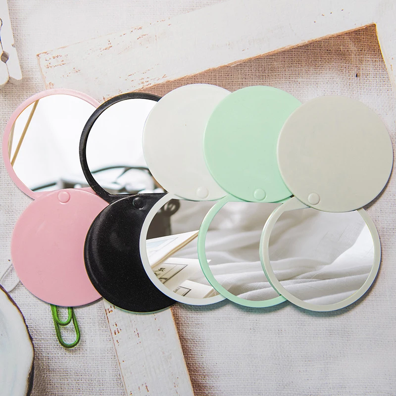 1Pcs Small Mirror Portable Folding Make-Up Mirror Creative Mini Mirror Sliding Cover Handheld Mini Pocket Mirror Makeup Mirror