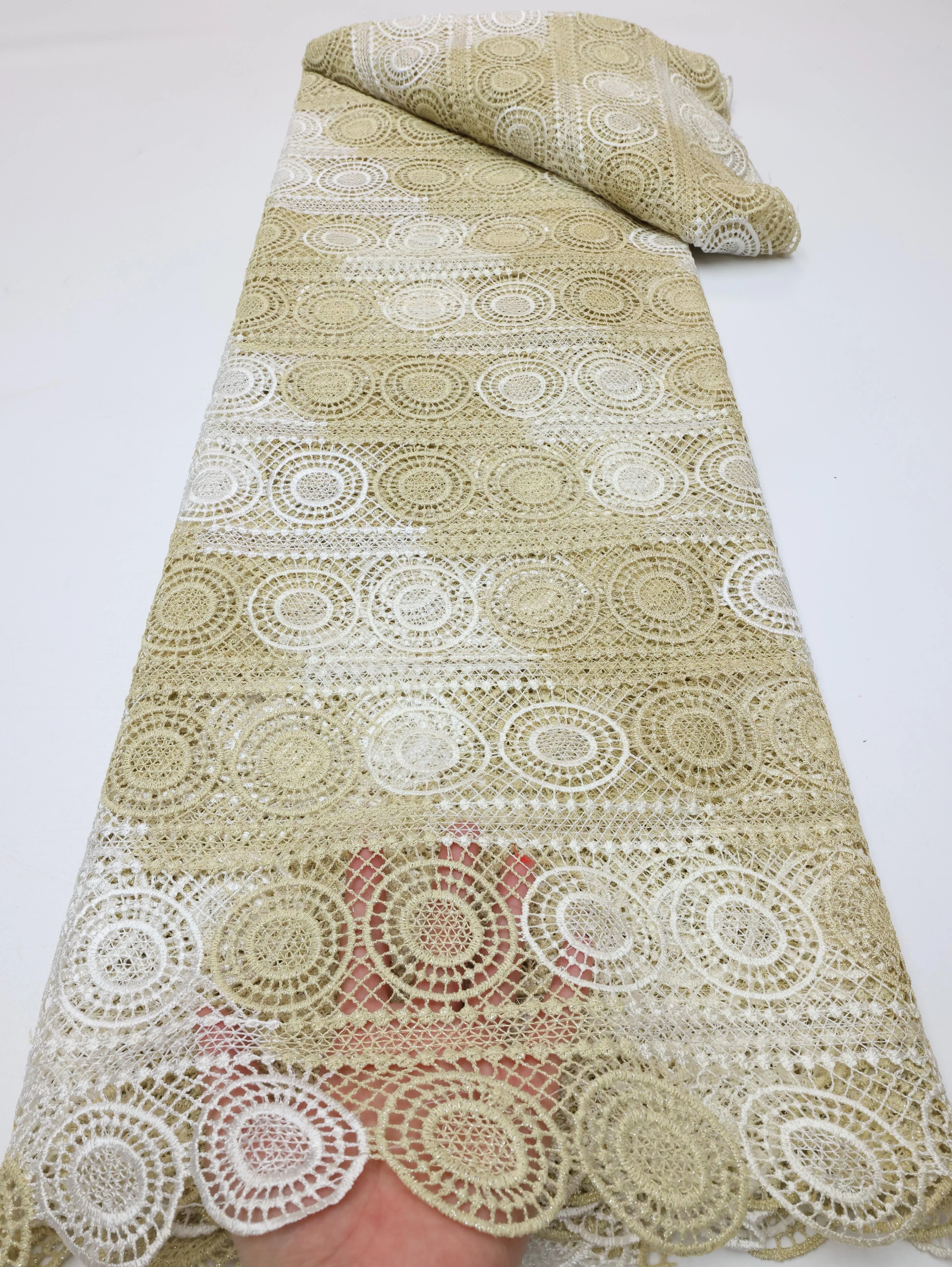 قماش دانتيل أفريقي قابل للذوبان في الماء 2024 قماش دانتيل بحبل جبر فرنسي عالي الجودة لفساتين الزفاف النسائية