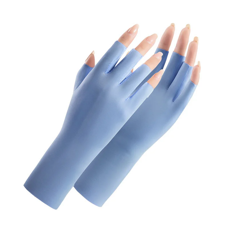 Sommer Eis Seide halbe Finger Handschuhe Frauen atmungsaktive dünne finger lose Handschuhe Outdoor Reiten Fahr handschuhe Sonnenschutz handschuhe