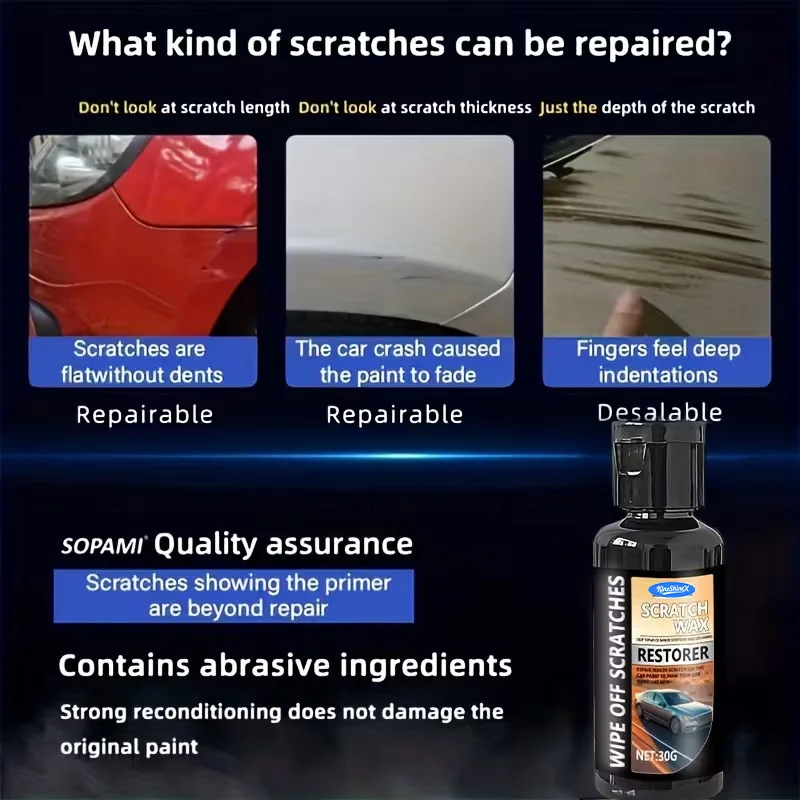 

Practical Paint Repair Paste Kit Complete Sanding & Waxing Supplies to Remove and Repair Scratches for All Cars