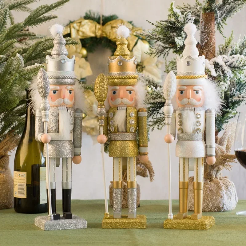 42cm Wooden Puppet Nutcracker Christmas King & Soldier Ornament/Doll/Figures Events/Wedding Party/Home & Commercial Decoration