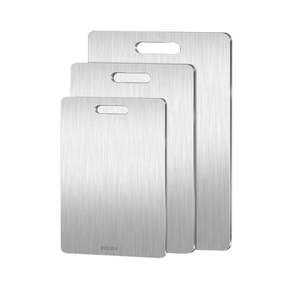 

Household Thickened Double Sided Cutting Board Block Kneading Dough Boards Stainless Steel Panel and Chopping Board Kitchen