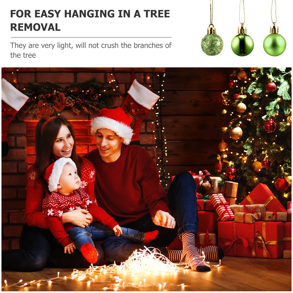 

48Pcs Christmas Ball Ornaments Plastic Xmas Tree Hanging Decor Lightweight Reusable Decorative Balls for Party Home