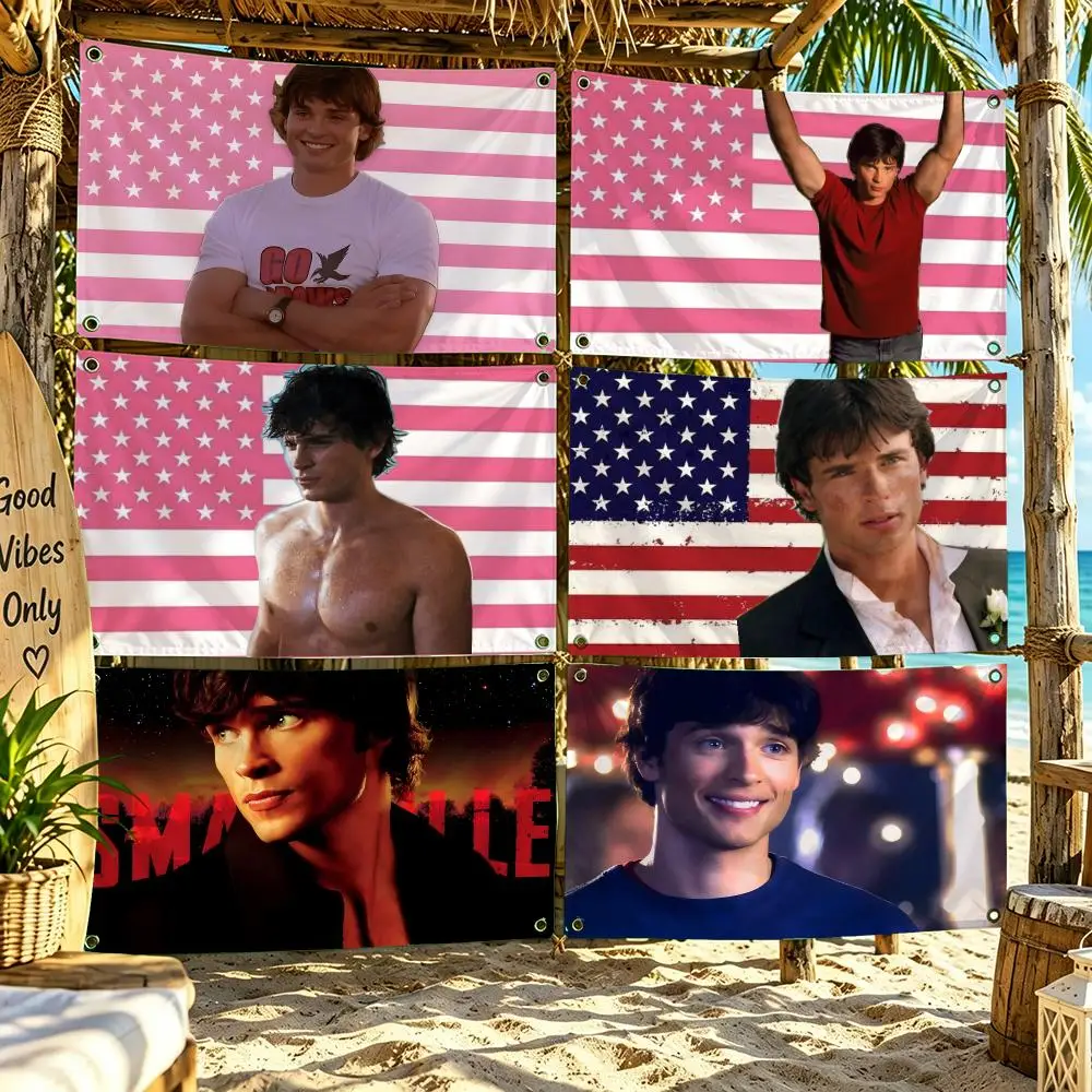 Tom Welling Actor Flags For Outdoor Party Home Living Room Bar Bedroom Decoration Soft Durable Tapestry Skin-friendly