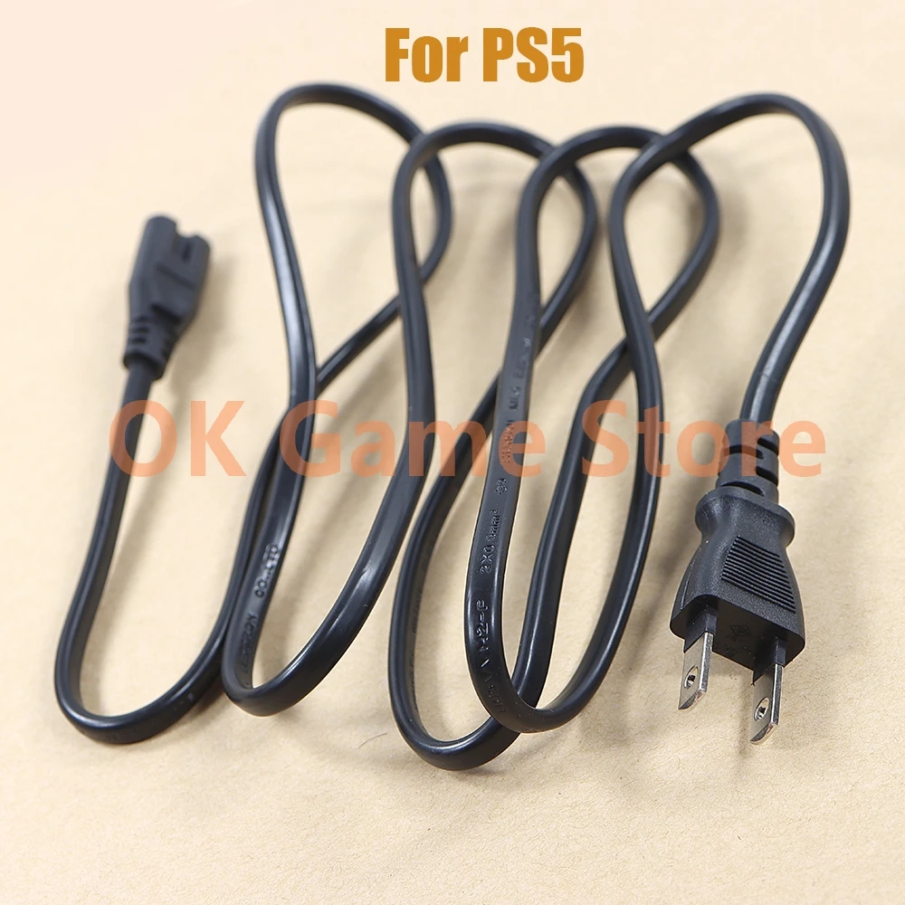 10PCS  For PS5 US Plug Power Cord Line Replacement with 8-character Head Host power Connection cable 1.5m flat pin For ps5