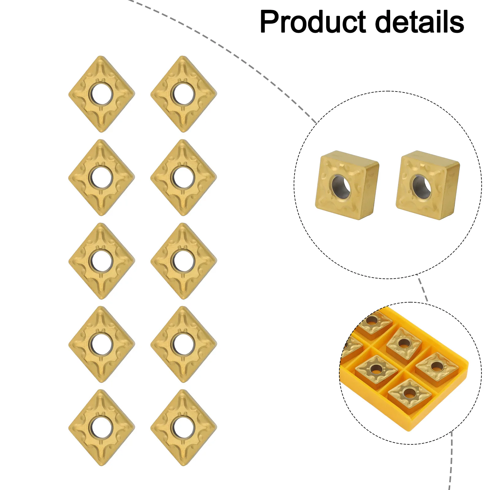 10PCS Insert Carbide Insert Semi-finishing Applications Strong Grip Performance Suitable For Dirty Environments