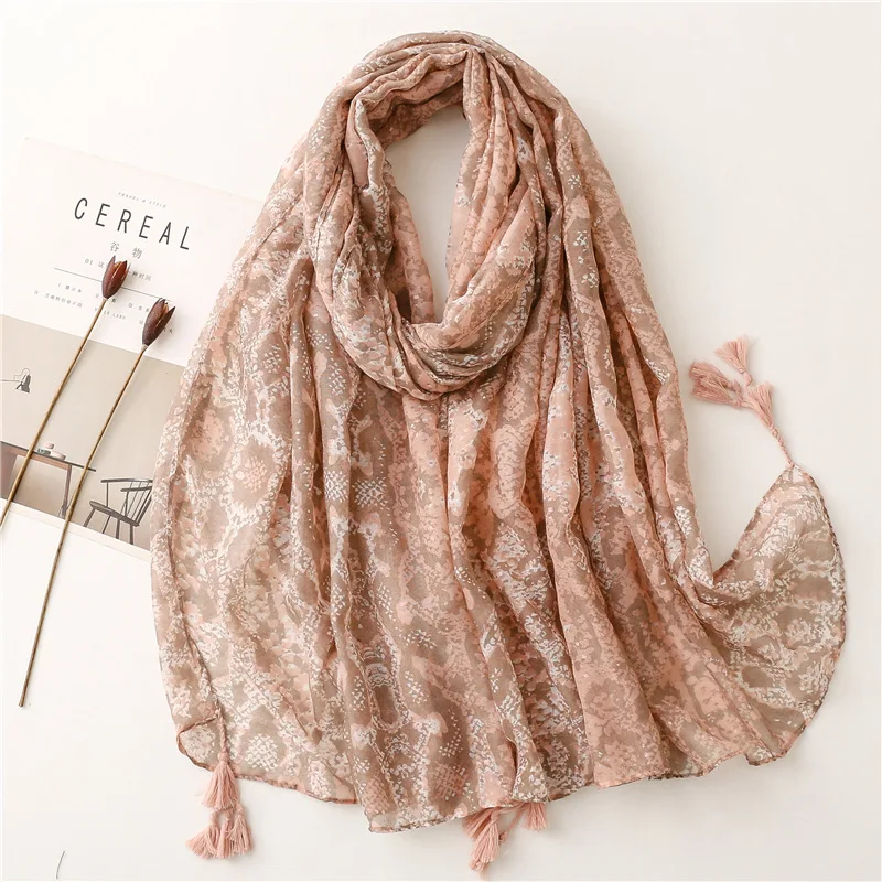 2022 Newest Snake Grain Print Tassel Scarf Shawls Long Animal Pattern Hijab Wrap Free Shipping