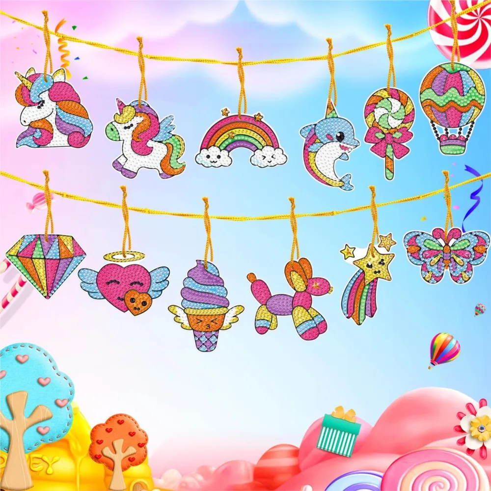 

Cartoon Little Pony series DIY Diamond Painting studded creative car keychain keychain women's bag accessorie