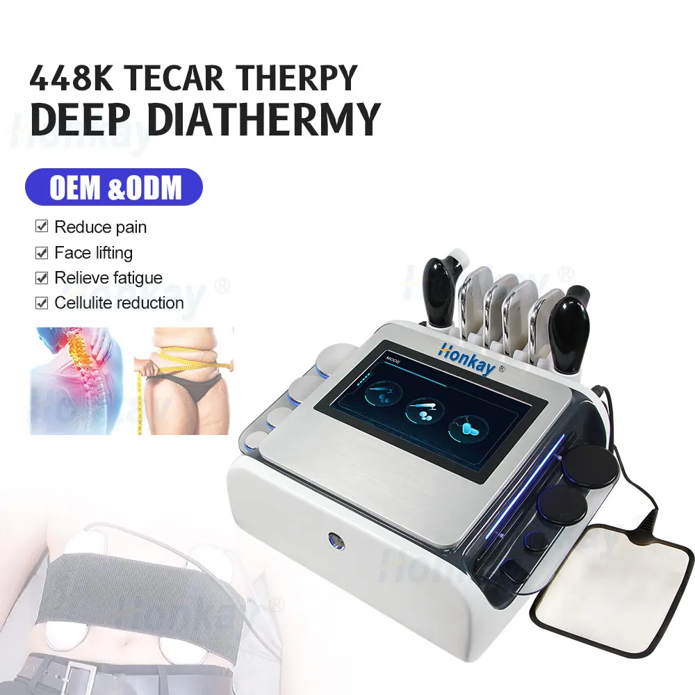 448K Tecar Deep Diathermy Therapy Machine for Body Pain Relief Physical Therapy PAD for Fat Burning Smart Tecar Equipment