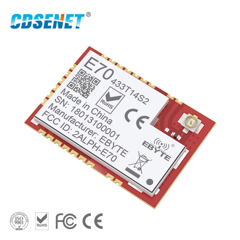 

CC1310 433MHz IOT SMD Rf Wireless Uhf Module CDSENET E70-433T14S2 UART IOT Wireless Transmitter and Receiver 14dbm 1.5KM