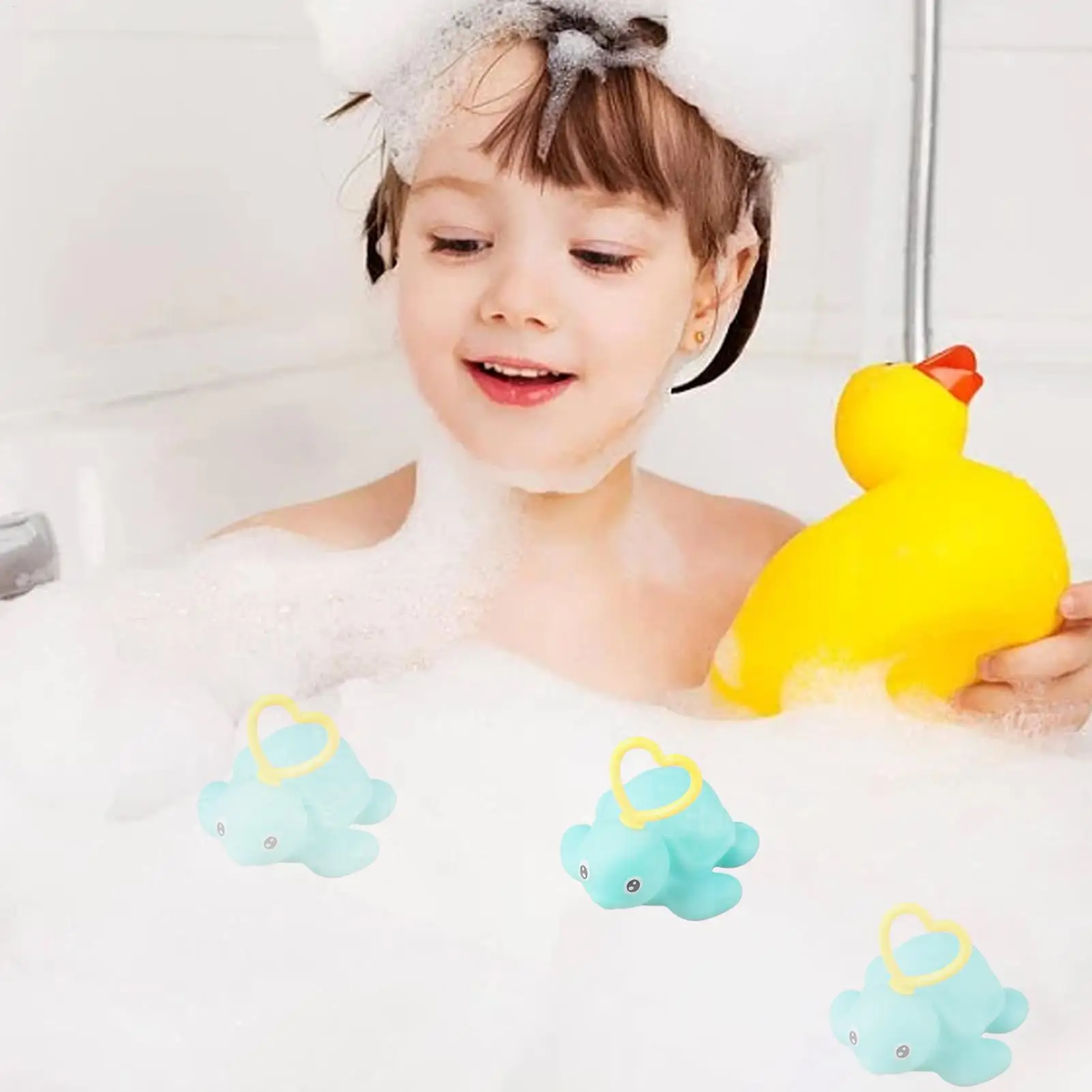 20 stks/set Kids Drijvend Badspeelgoed Mini Zwemmen Ringen Rubber Gele Eenden Visnet Wassen Zwemmen Speelgoed Water Fun zwembad speelgoed