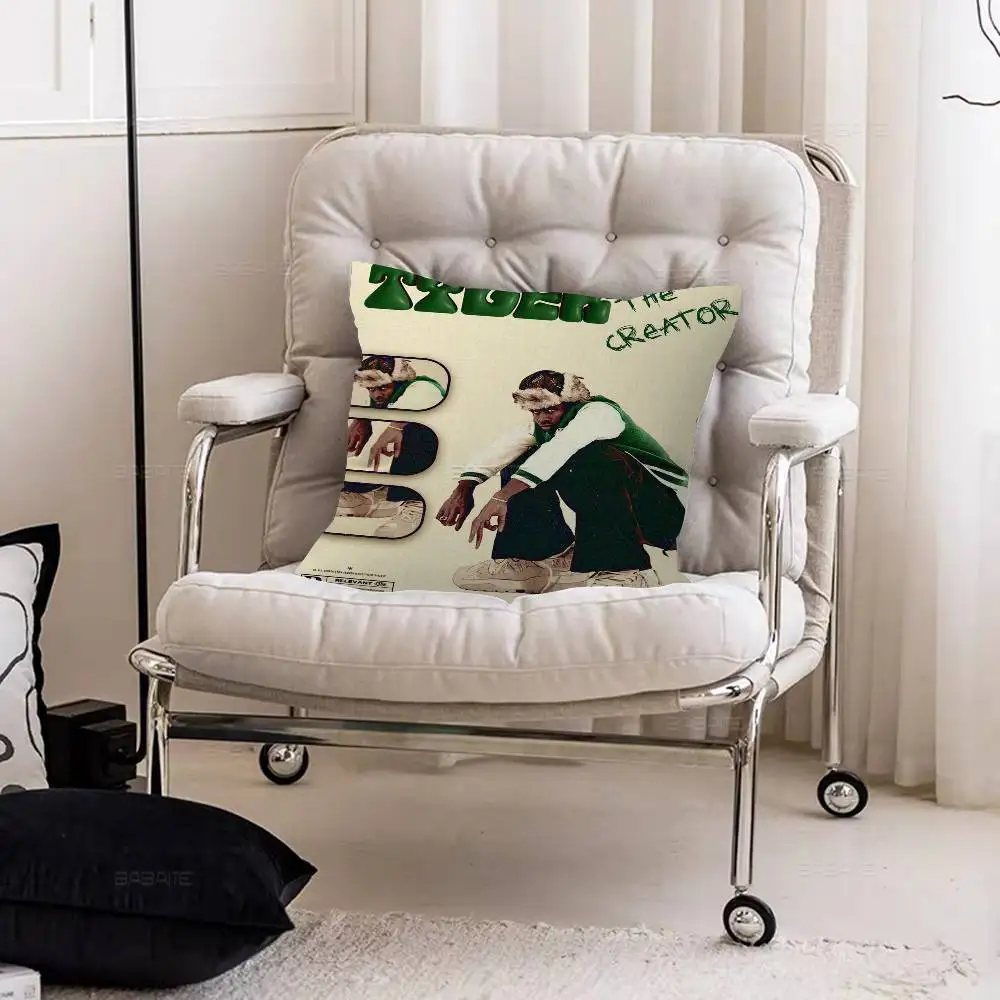 مغني الراب تايلر الخالق وسادة يغطي الكرتون أريكة ديكور المنزل الطباعة على الوجهين قصيرة أفخم لطيف غطاء الوسادة