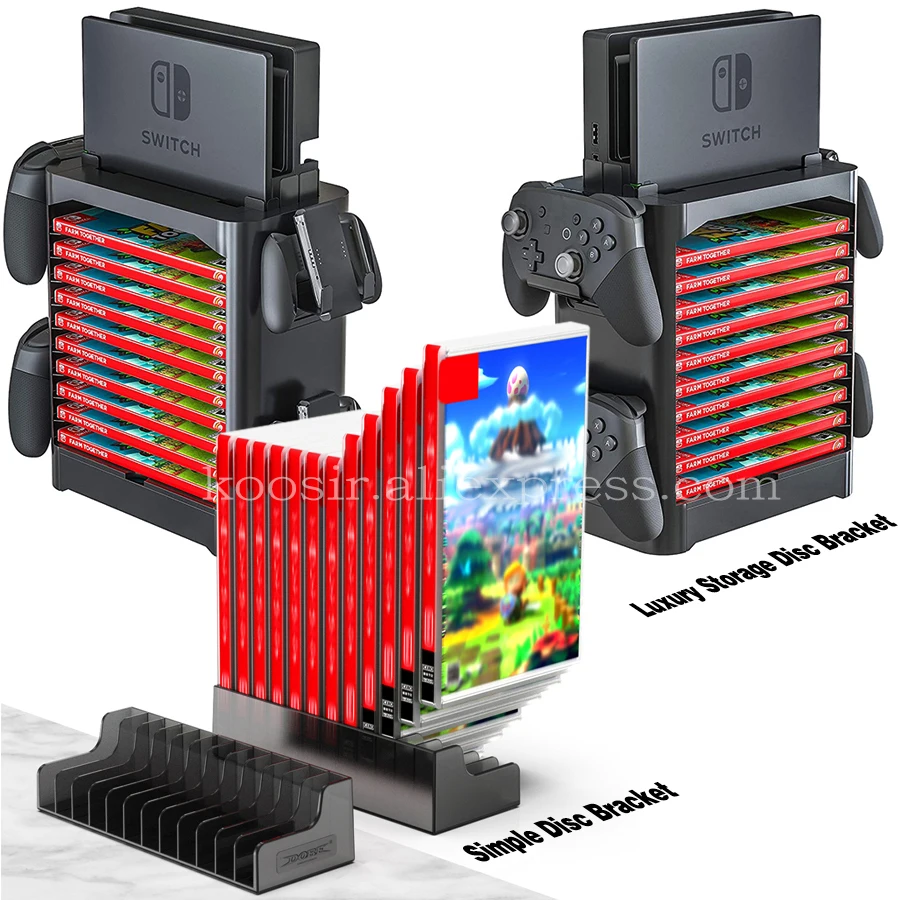Nintend Switch/OLED/Lite Console Accessories Case Storage Stand Nintendoswitch Game CD Disc Joycon Pro Controller Holder Tower