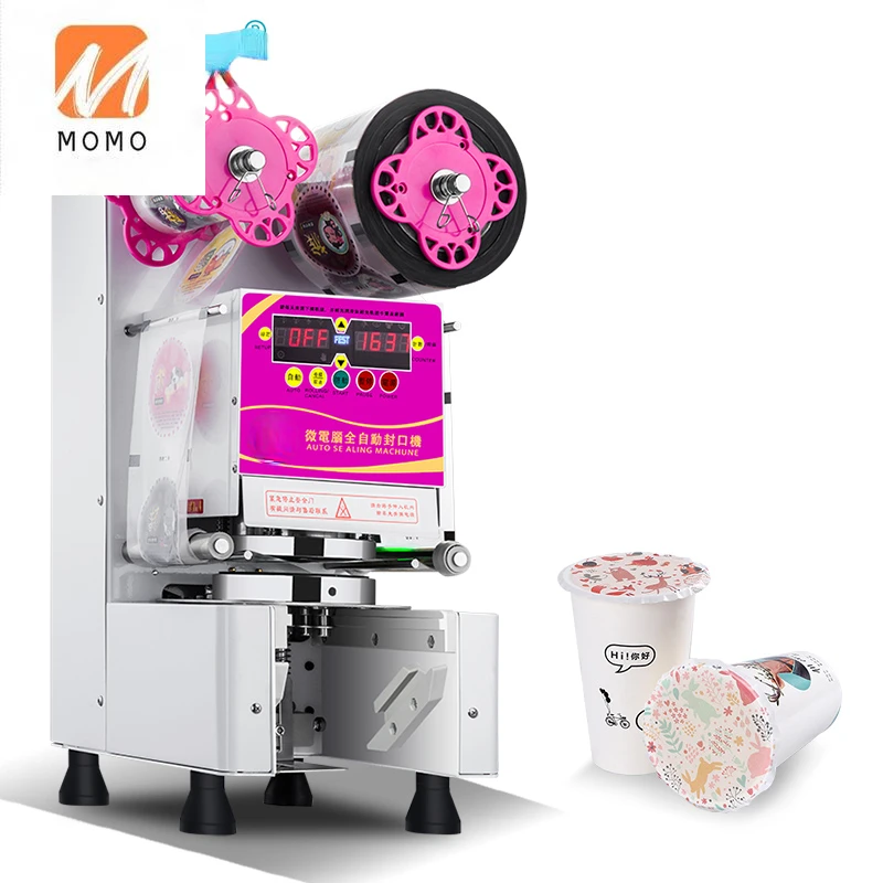 Wholesale Milk Tea Shop Customized 95 90mm Bubble Tea Cup Sealer Automatic Cup Sealing Machine