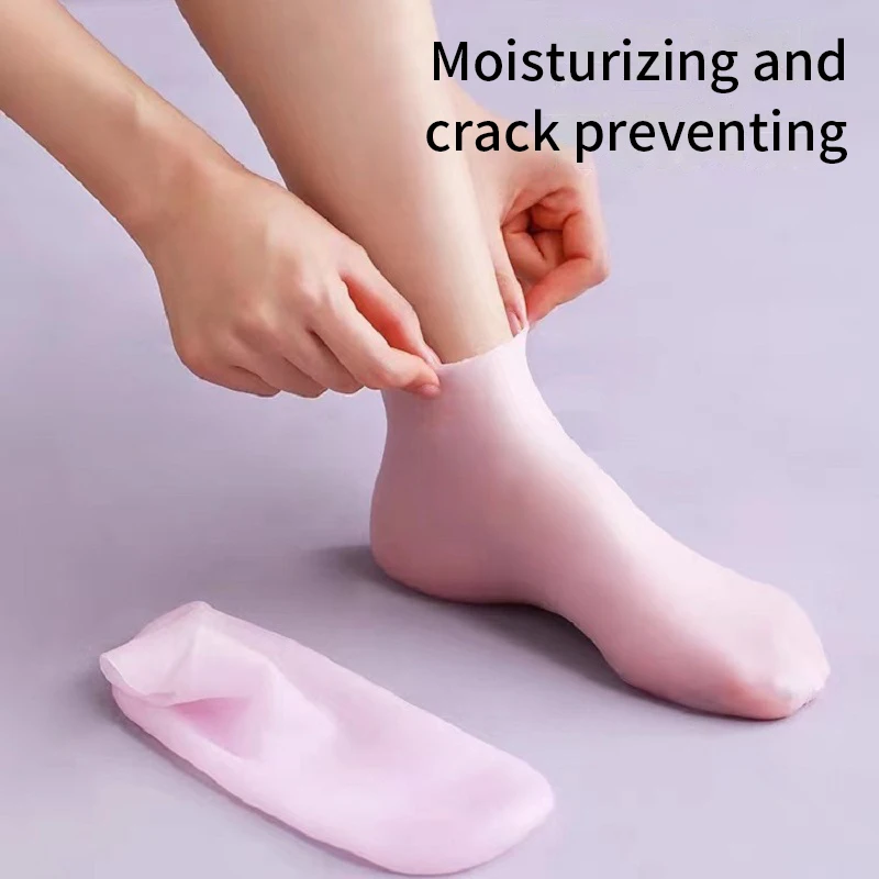 2Pcs Silicone Foot Care Socks Anti Cracking Moisturizing Gel Socks Cracked Dead Skin Remove Protector Pain Relief Pedicure Tools