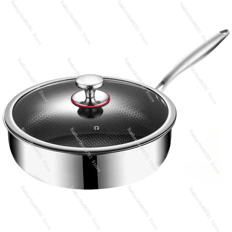 Height 316 stainless steel pan Honeycomb non-stick pan Uncoated household non-stick deep frying pan