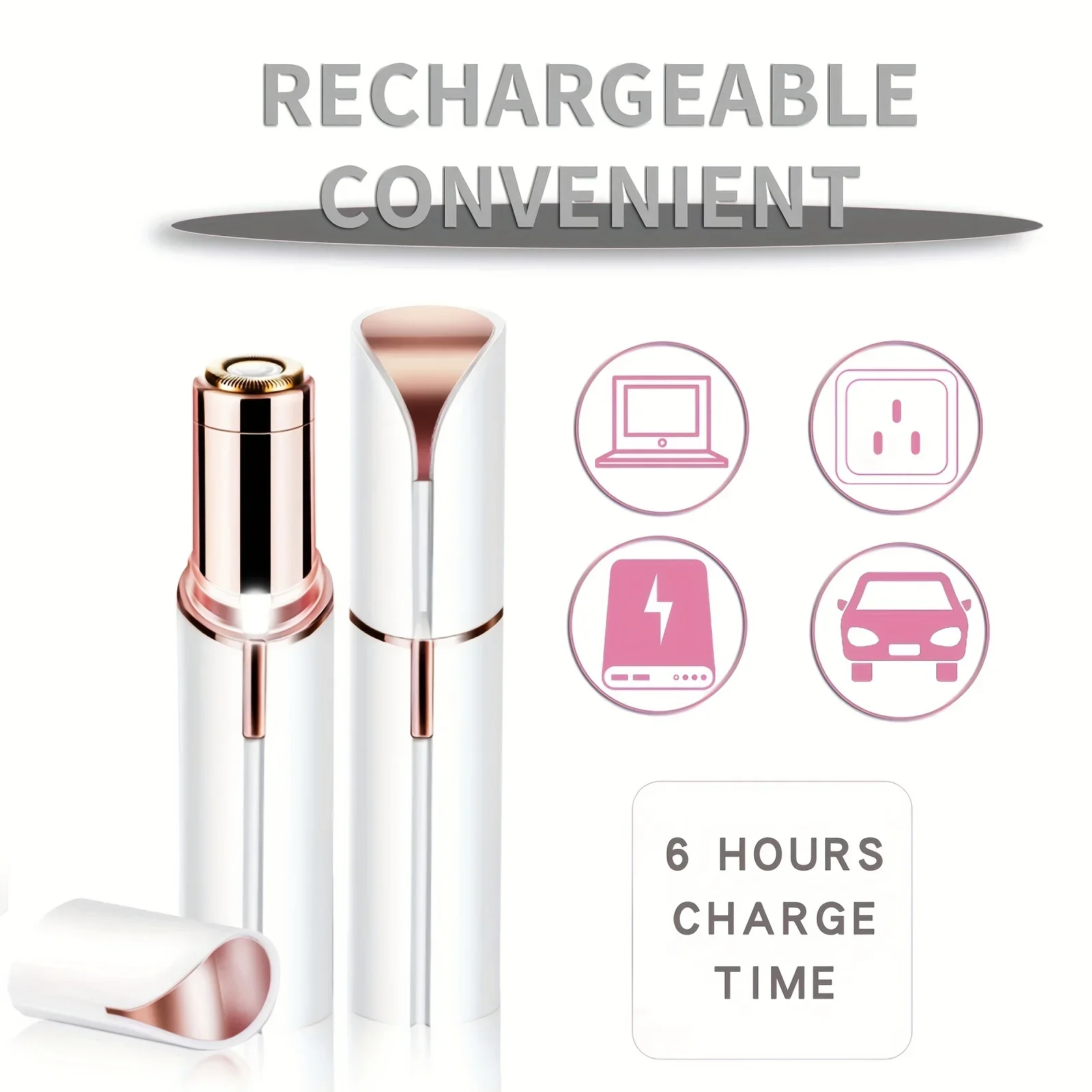 Portable Lipstick Shaped Electric Epilator with One Blade for Women Painless and Effective Facial Hair Removal Home Shaver Tool