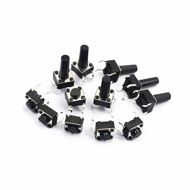 100PCS 6*6*4.3mm 5mm 6 7 8 9 10 11 12 13 14 15 16 17 6X6 4Pin Tactile Tact Push Button Micro Switch Self-reset DIP Switches