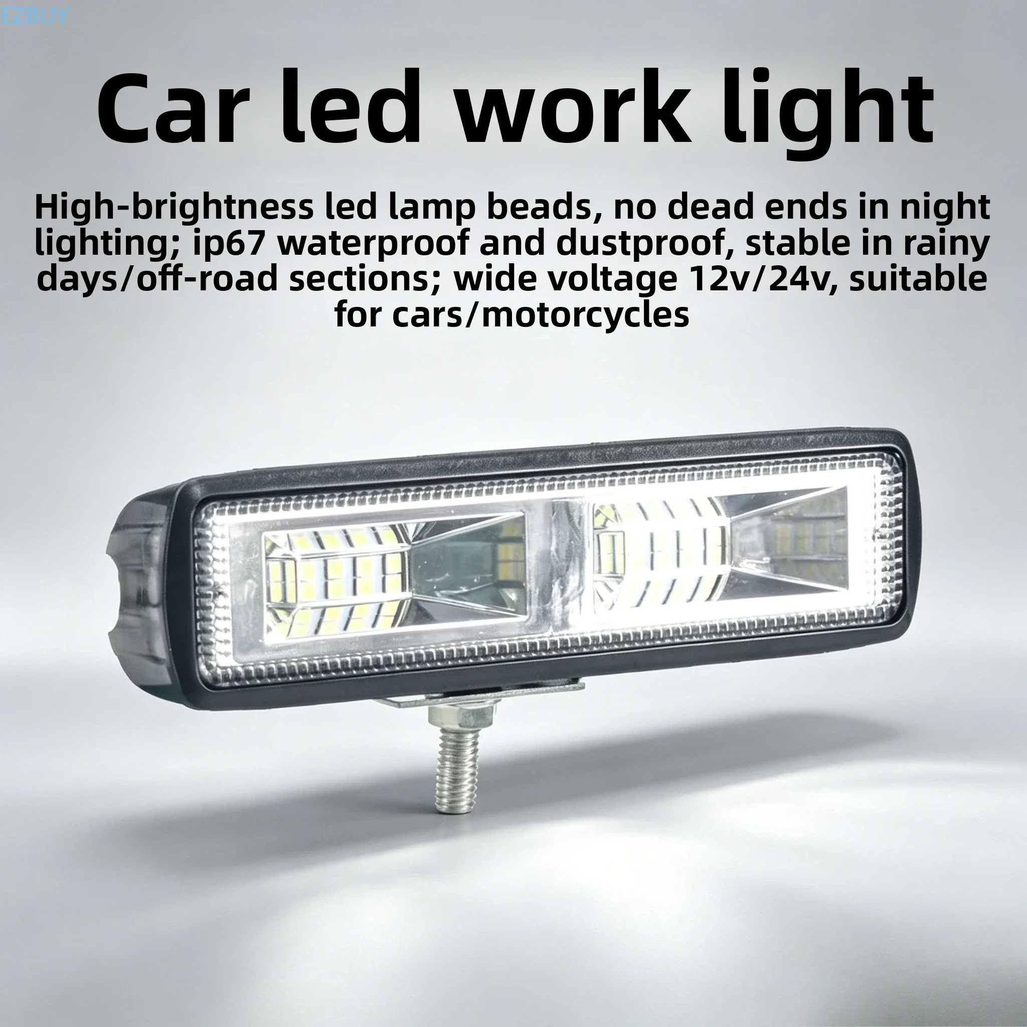 Car LED work light single row 12 lights Car off-road vehicle LED lights Motorcycle single row work lights