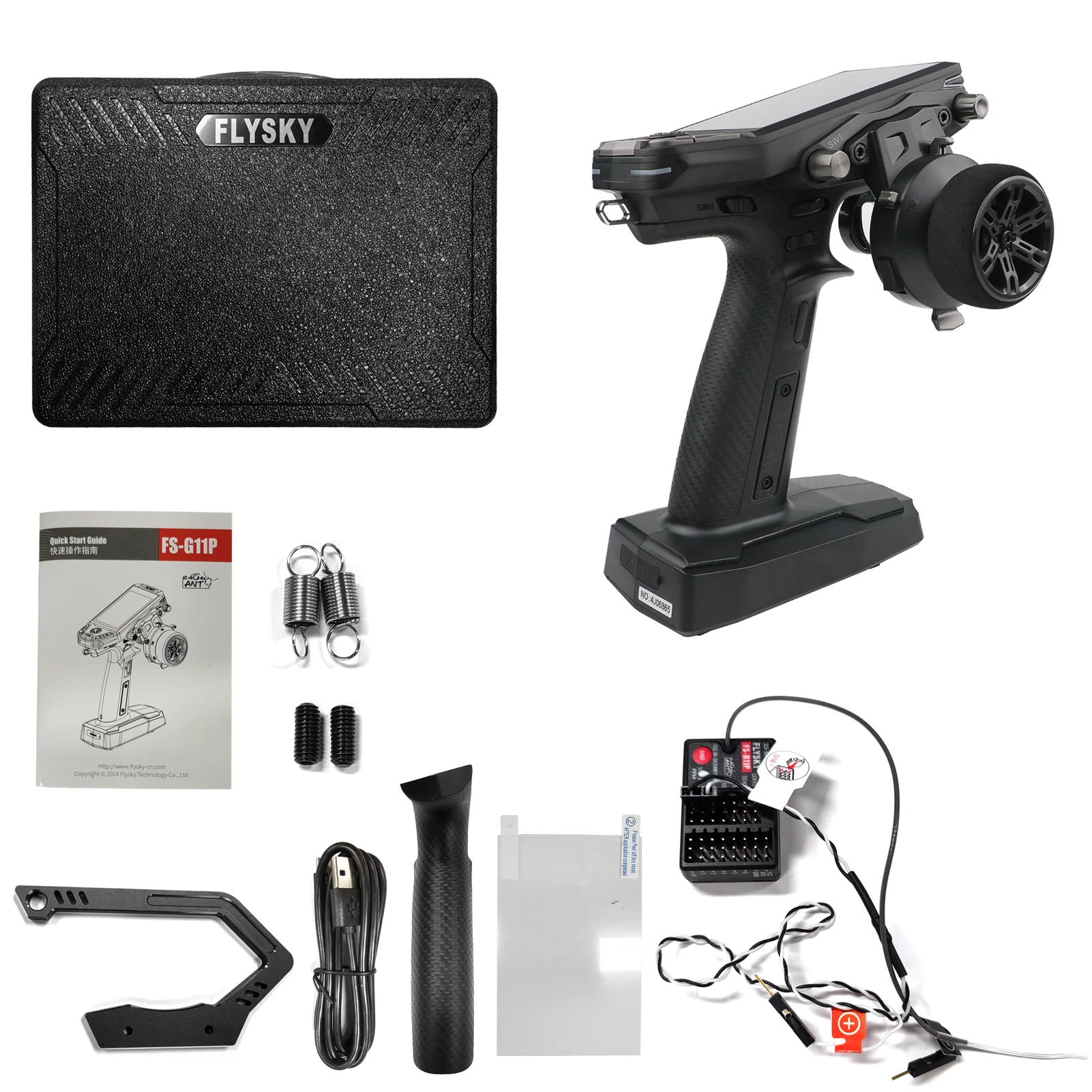 Dual Antenne Zender met Ontvanger Set 2.4GHz 11CH Afstandsbediening 3.5 Inch Scherm voor RC Auto Boot Zender Ontvanger