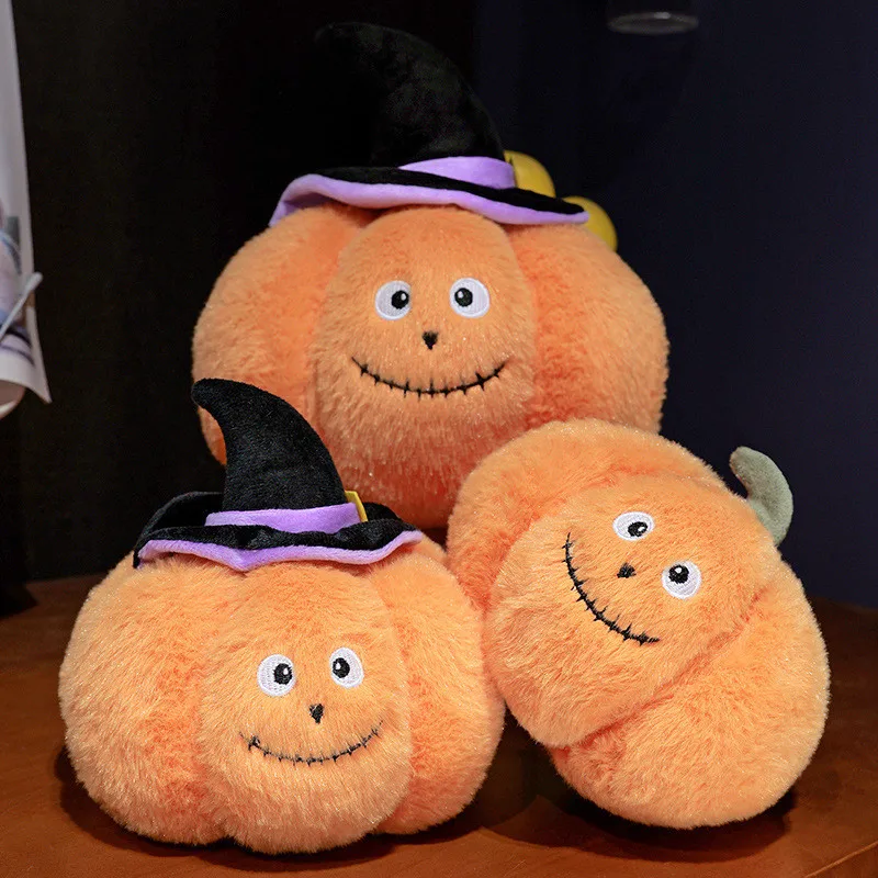 

Симпатичные плюшевые игрушки с тыквой на Хэллоуин, мягкие уютные мультяшные призрачные лица, подушка с тыквой, красивый декор для вечеринки, подарок друзьям, семью