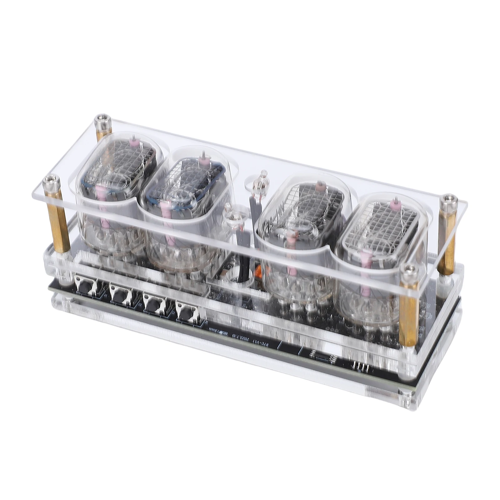 

Nixie Tube Clock IN12 4 Digits with Power Failure Memory 10 RGB Ambient Light Modes Retro Digital Clock Timer Function Type C