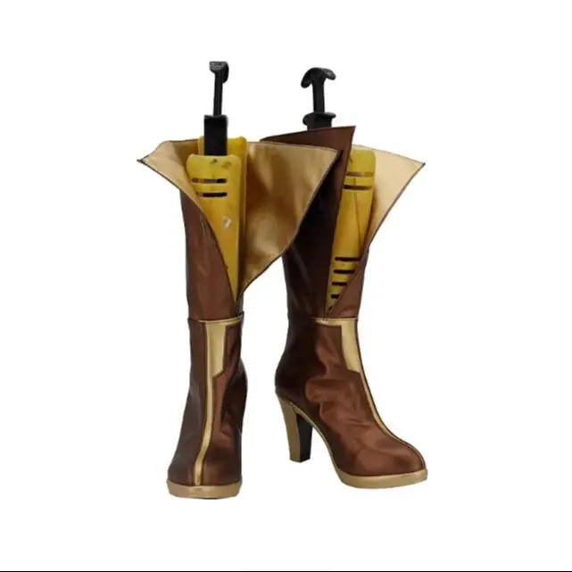 CosplayLove  LOL Game Battle Academia Lux Prestige Edition Skin Golden Brown Coslay Shoes Long Boots Leather Custom Made