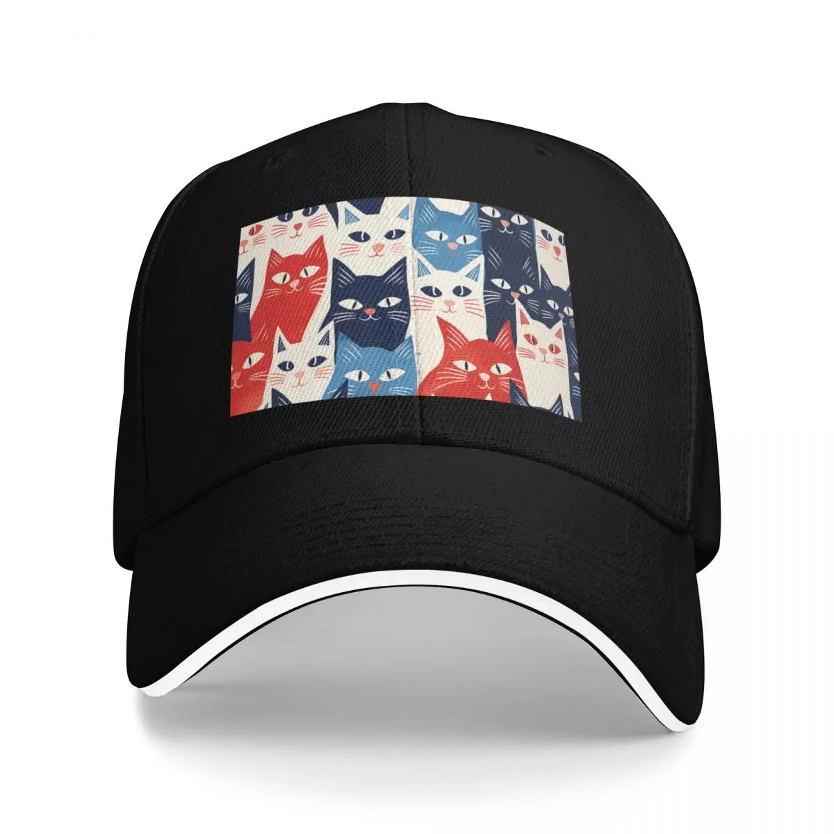 

Red, White, and Blue Cats Baseball Cap New In Hat Hat Man For The Sun Golf Cap Women's Hats 2025 Men's