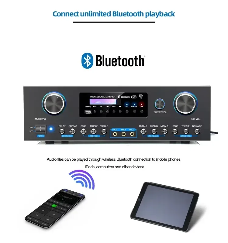 

Dsp Digital Audio Processor Built In 150W/250W/350/450W Power Amplifier Karaoke Effects Powered Audio Processor