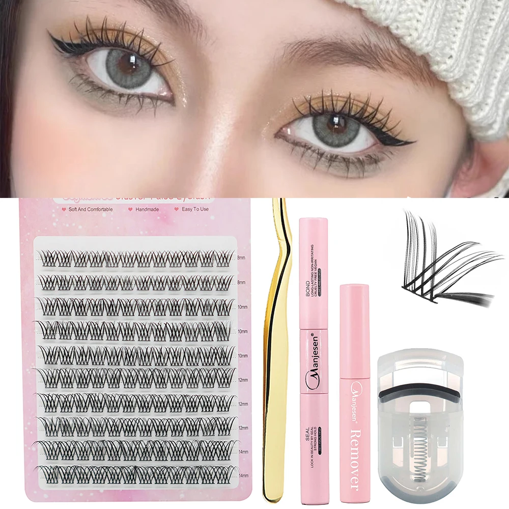 Kit d'extension de cils bricolage, cils individuels en grappe, liaison longue durée, colle d'étanchéité, appliquer des fournitures de maquillage, 120 pièces