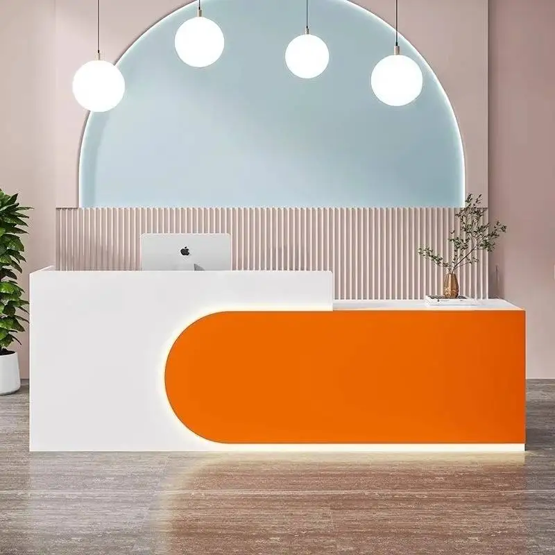 Banchi reception verdi per cliniche Design cassa Banchi reception bianchi moderni Cassetti Mobili per ufficio reception classici Mostrador