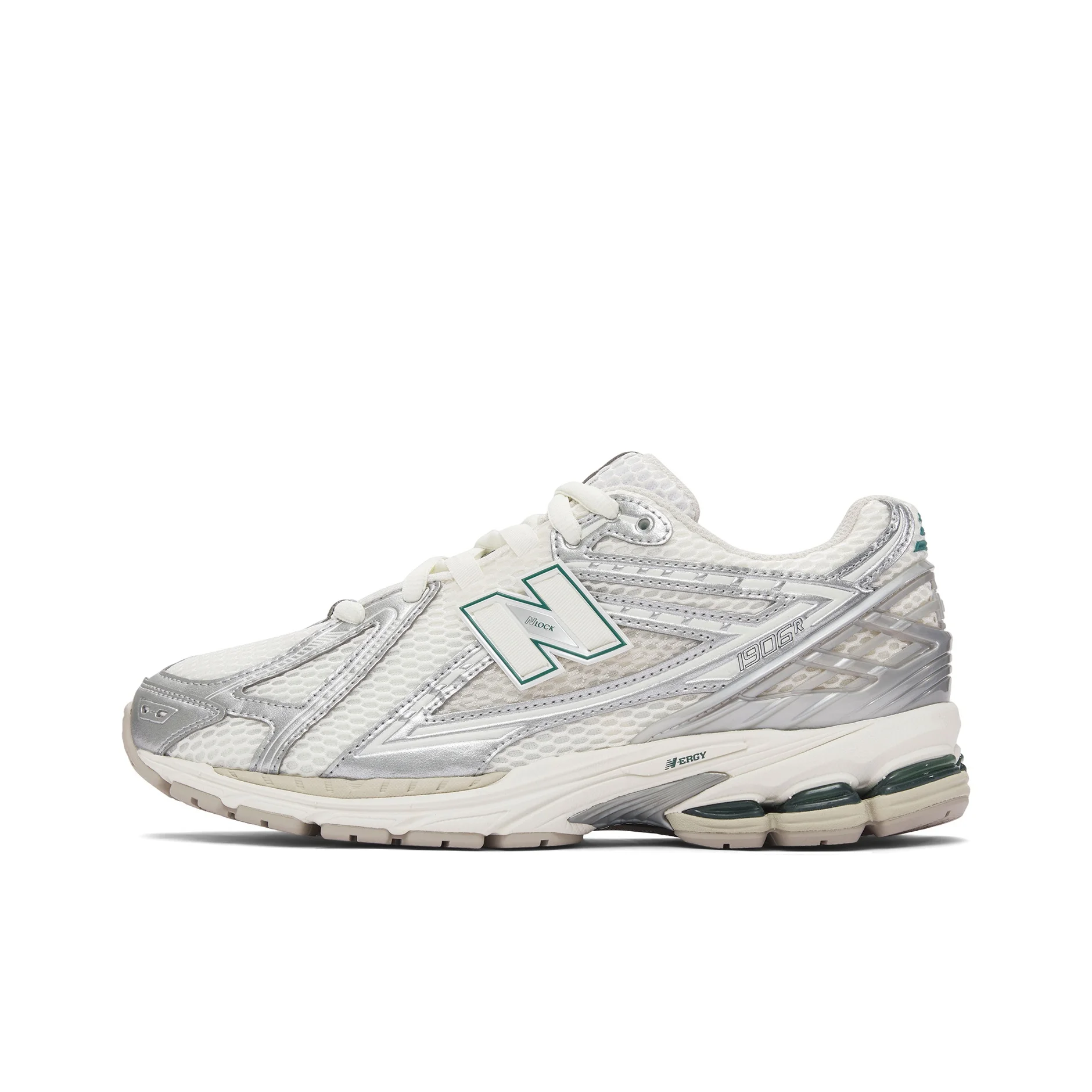 New Balance NB 1906R Chaussures de course unisexes basses argentées et blanches