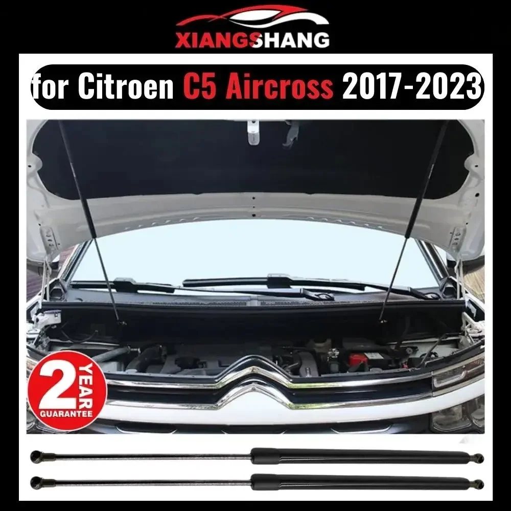 Hood Struts for Citroen C5 Aircross 2017-Present Gas Damper Lift Support Bar Front Bonnet Prop No-drill Full Kit