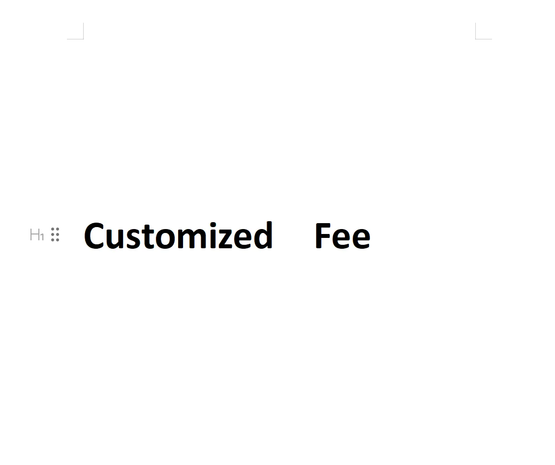 Customized fee and shipping fee