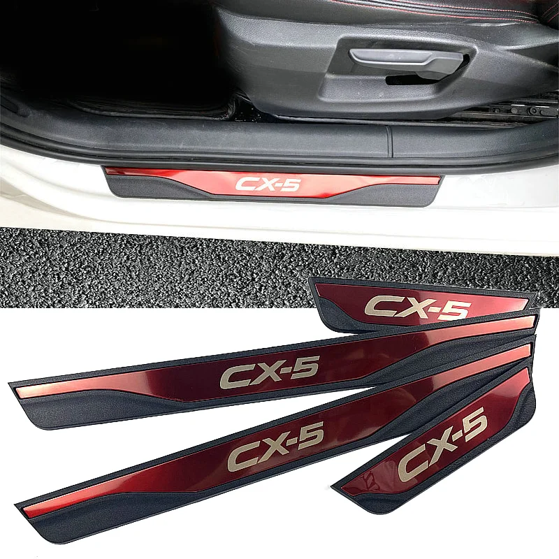 For Mazda CX-5 2022 2020 2015 2016 2018 2019 2013 Stainless Steel Trim Car Door Sill Scuff Pedal Cover Accessories Style