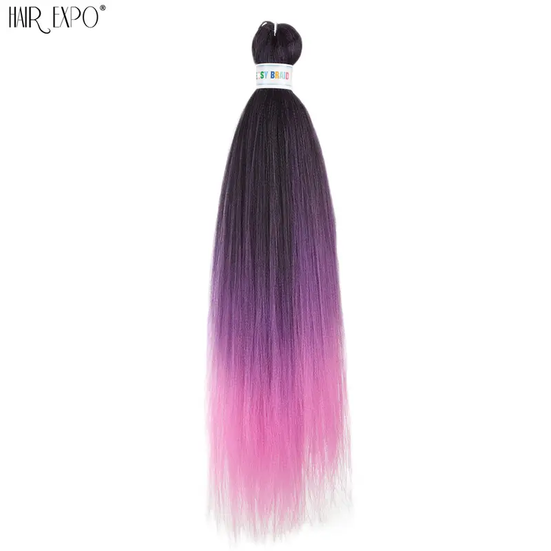 26Inch Easy Braids Hair Synthetic Colourful Pre Stretched Braiding Hair Extensions Jumbo Braids Ombre Yaki Long Straight Hair - Image 82