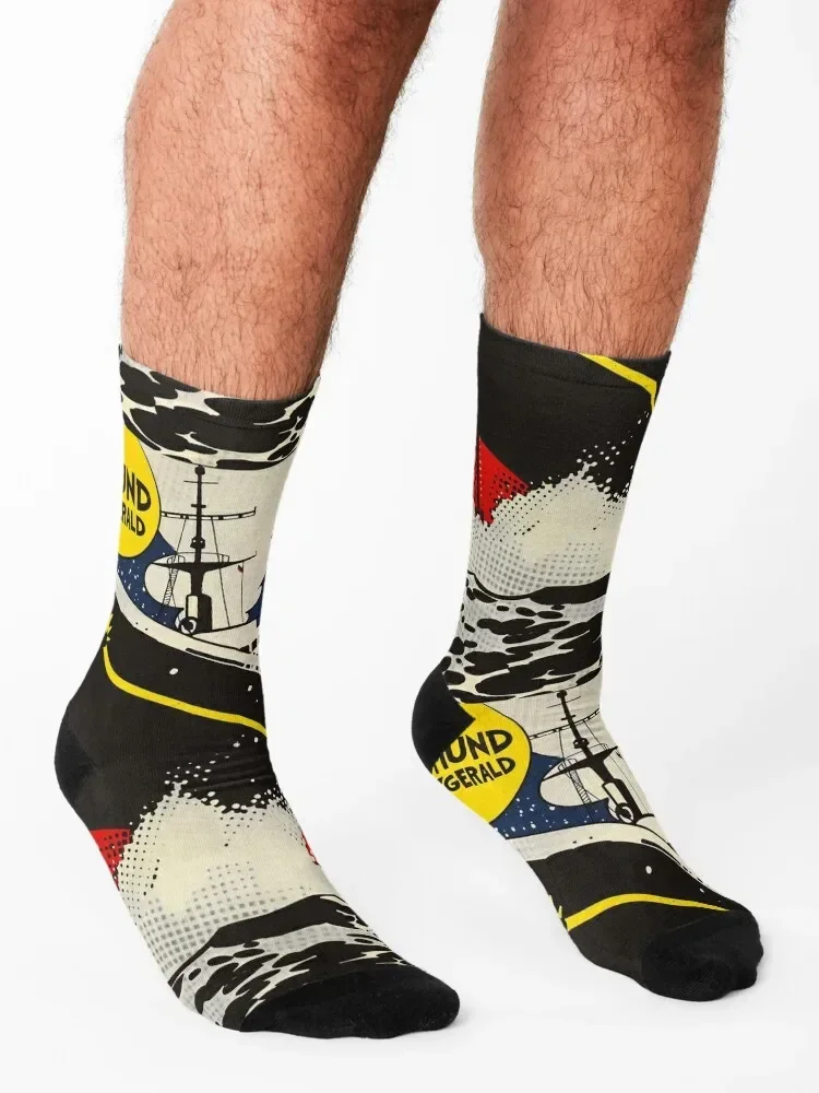 The Wreck of the Edmund Fitzgerald Art Print by NoarusRainbowLand - Commemorate Maritime History 2024 Socks