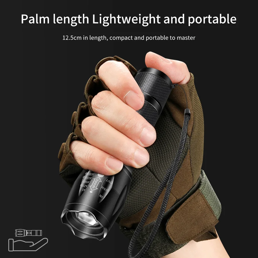 Multifunction Portable Flashlight Four Colors LED Torch Outdoor Emergency for Fishing Camping Hunting Photography Lighting