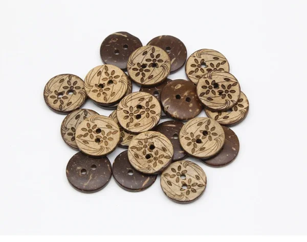 30pcs/lot Size: 12.5mm-20mm Round Natural Coconut 2 holes Buttons Flower Design Button Accssories Sewing Button (ss-899)