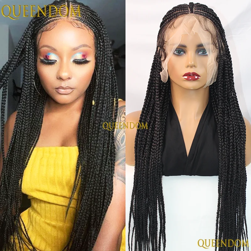

32inch Synthetic Fulani Braided Wigs Cornrow Box Braids Wig Natural Hair Wigs On Sale