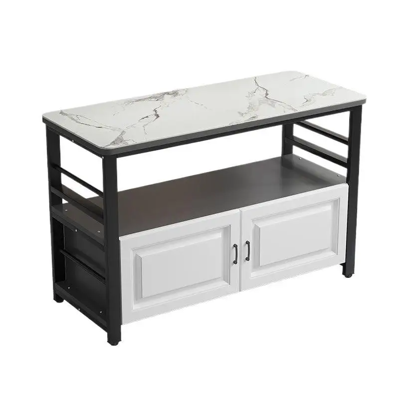 

Kitchen slate, vegetable cutting table, console, floor-to-ceiling household, multi-layer shelves, microwave oven, double-layer